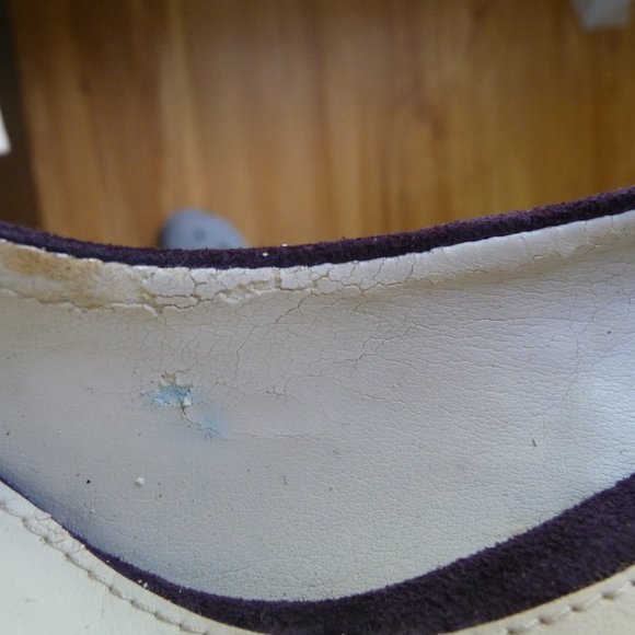 CALVIN KLEIN NEW WOMEN HIGH HEEL PURPLE PUMPS WITH BROWN REPTILE BOW SI… - Picture 5 of 5